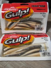2 Packs Berkley Gulp Fishing Baits - 4" Split Tail Minnow - Smelt Color
