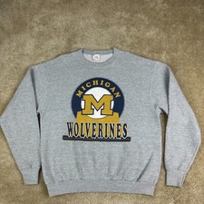 Vintage Michigan Wolverines Sweatshirt Mens XL gray made in USA rare
