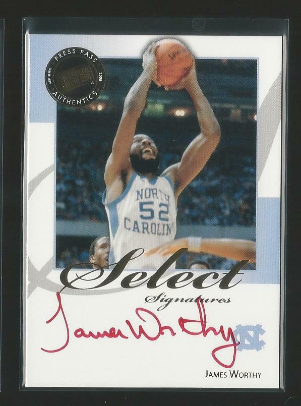 James Worthy Autographed Signed Los Angeles Lakers 2008 Press Pass UNC Lakers Select s Red Ink Auto Rare Sp 