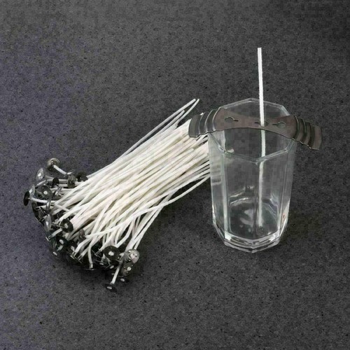 Vorgewachste Kerzendochte mit Halterungen lang geklopft für Kerzenherstellung 150 mm Handwerk - Bild 8 von 10