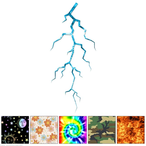 Lightning Bolt - Decal Sticker - Multiple Patterns & Sizes - ebn6355