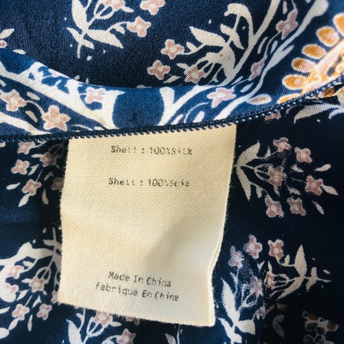 L'AGENCE 'Nicolle' Silk Jumpsuit Size US 4 / AU 8 Cropped Wide Leg Blue Beige - Picture 17 of 21