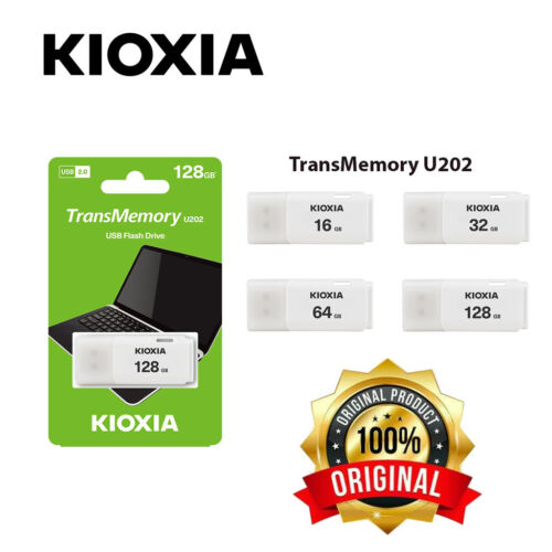 Kioxia U202 White UDisk Device 32GB USB 2.0 Flash Drive Memory Storage Pen Stick - Afbeelding 1 van 5