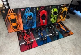 Art Holder Frame on the Wall 80x50 cm.  Technic 42056 Porsche 911 GT3 RS Orange
