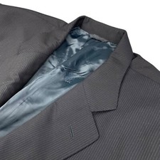 Loro Piana Men's Wool/Silk 2-Button Blazer Black Pinstripe   Italy   46R US