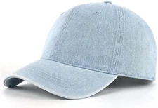 Zylioo Oversize XXL Washed Denim Baseball X-Large-XX-Large, Light Blue 