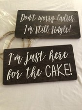2pc Wooden Wedding Signs