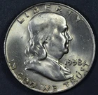 1955-D 50C FRANKLIN SILVER HALF DOLLAR KM# 199 Grade: Choice BU A6204