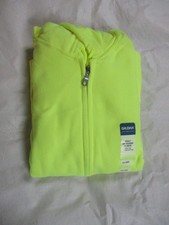 Gildan Adult Zip Hooded Fleece Sweatshirt - Safety Green - Size 2XL