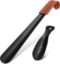 Shoe Horn Long Handle for Seniors Men Women, Metal Long Shoehorn for Boots, Shoe