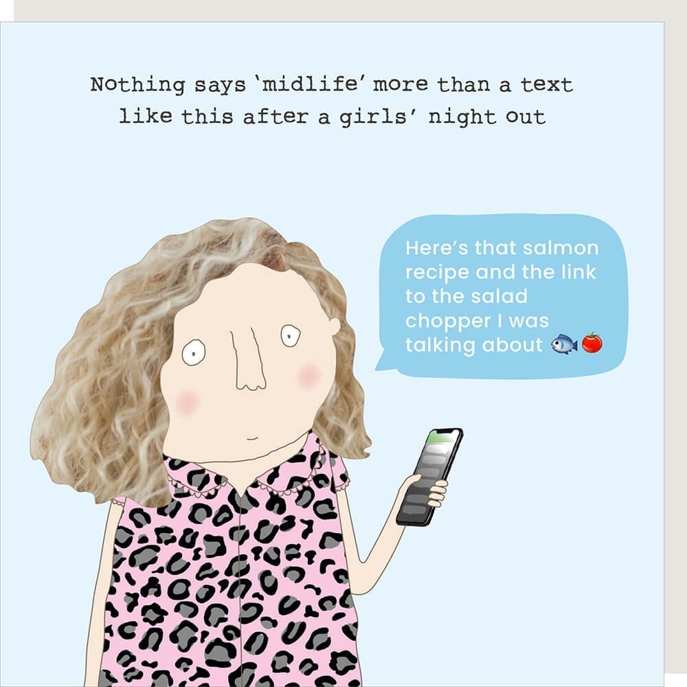 Funny Birthday Card Midlife Girls Night Recipe Text - Rosie Made a Thing For Her
