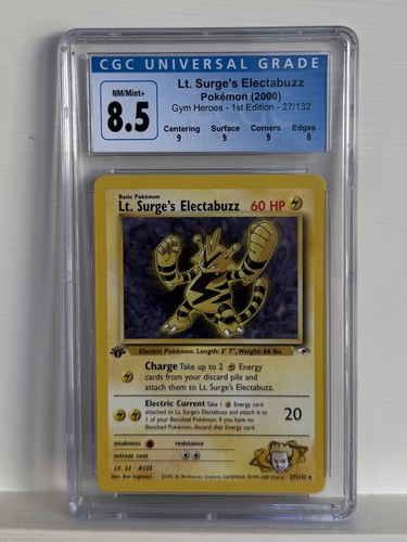 Lt. Surge's Electabuzz (1st Edition) graded CGC 8.5 for sale on eBay