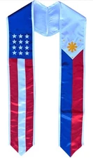 PHILIPPINES/USA Flag Graduation  Scarf Stole  FILIPINO Pride 🇺🇸 Seller