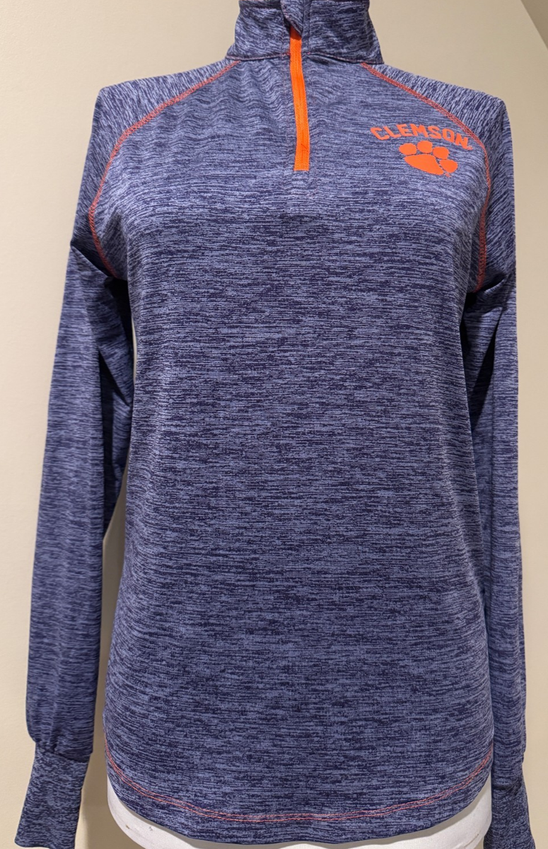 CLEMSON TIGERS Womens Quarter Zip Pullover Colosseum Shirt Top