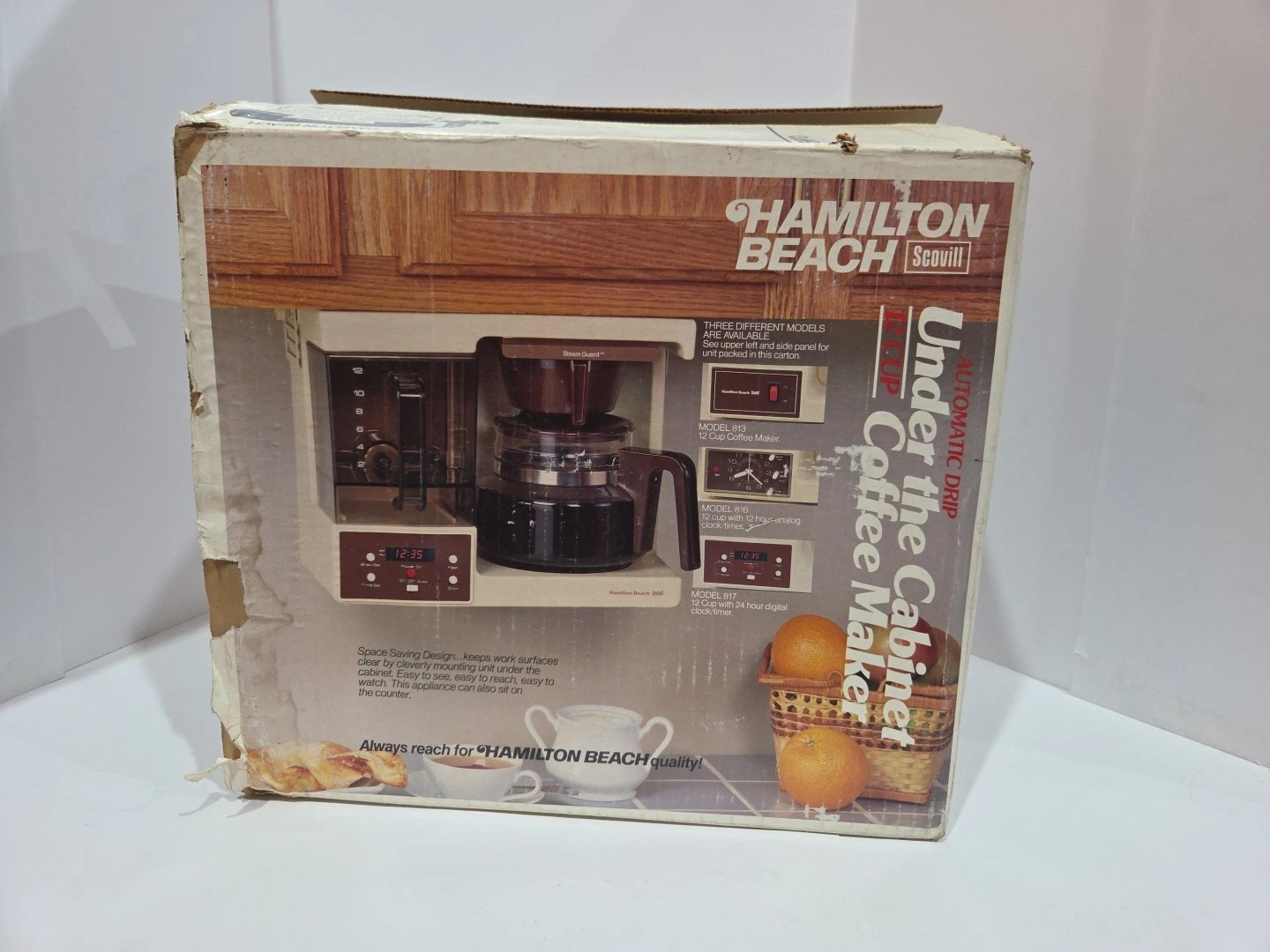 1980's Hamilton Beach Space Saver Under Cabinet Coffee Maker 12 Cup - 816AL