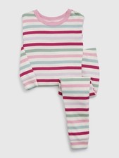 Baby Gap Organic Cotton Multi Stripe PJ Set 2 Piece Pajamas Sleep NEW Girls 4 4T