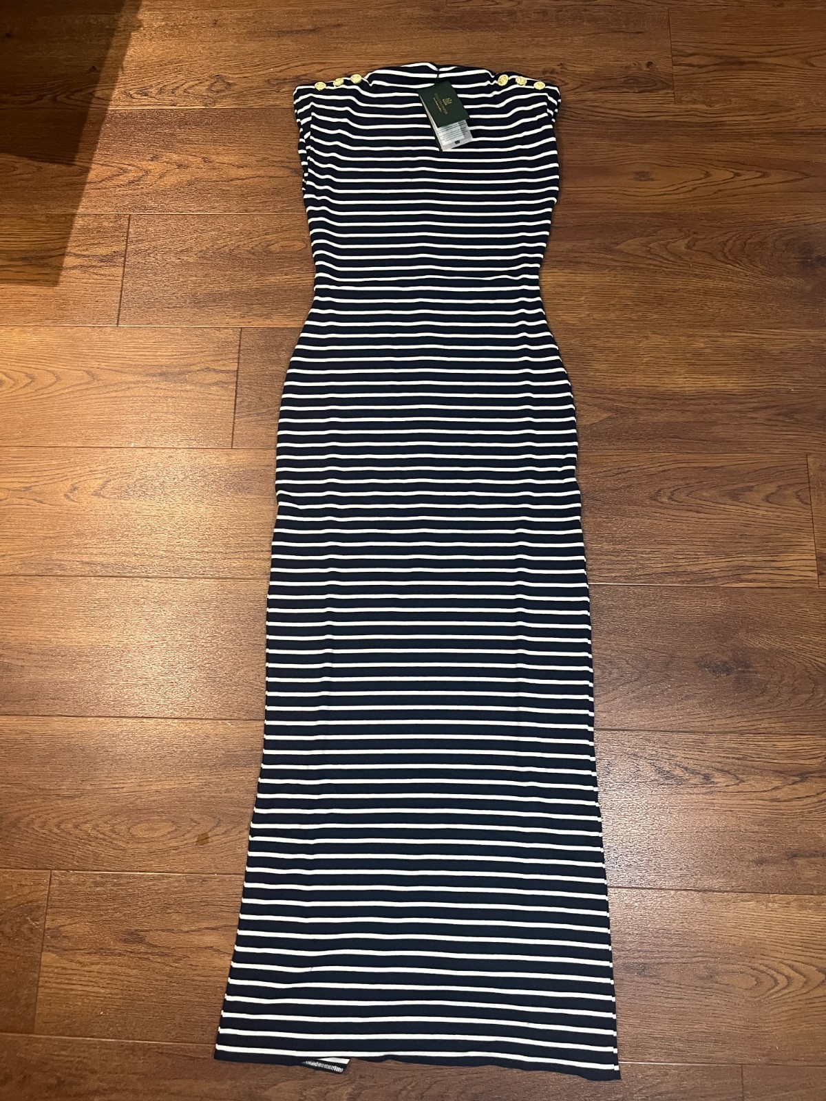 Holland Cooper Harper Maxi Dress Ink Navy Natural Stripe RRP £129