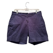Nautica Women's Navy Blue Chino Shorts Size 4 Cotton Preppy Summer Casual