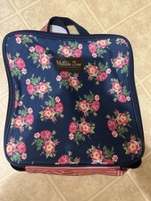 Matilda Jane Floral Travel Packing Case Bag Navy Pink Stripe Gingham Retired EUC