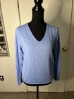 Talbots leichter Pullover Gr. L reine Merinowolle hellblau V-Ausschnitt langarm