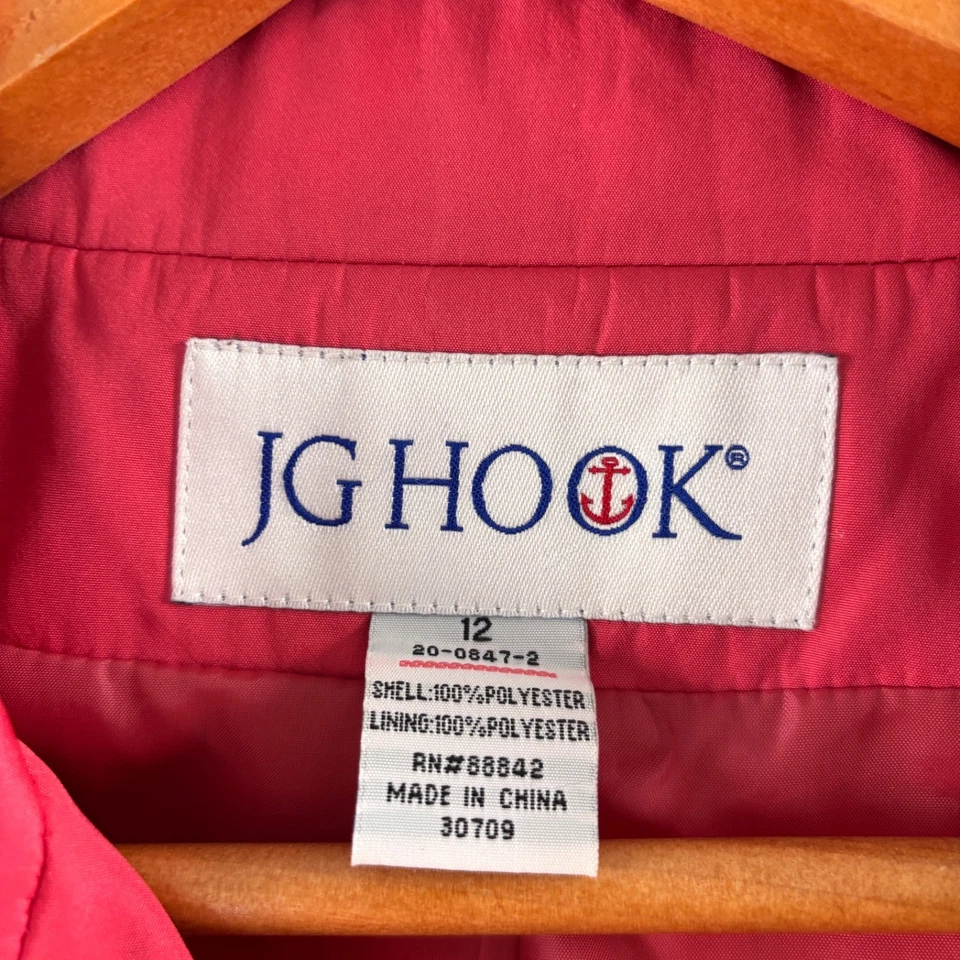 Jaqueta de couro rosa feminina JG Hook tamanho 12 forro de poliéster estilo retrô. - Imagem 3 de 4