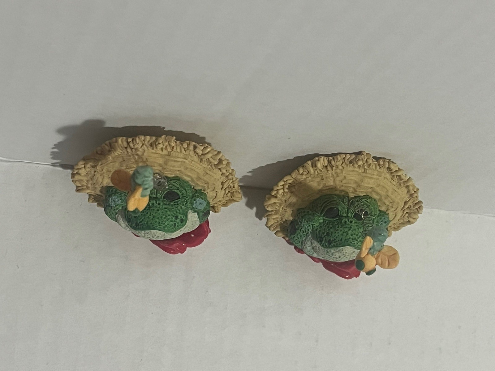 Vintage Enesco Farmer Frog Pin Lot Of 2 Kathy Wise 1997 90s
