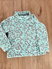 Columbia Girls Blue Aqua Polka Dot Fleece Zip-Up Jacket Size 3T