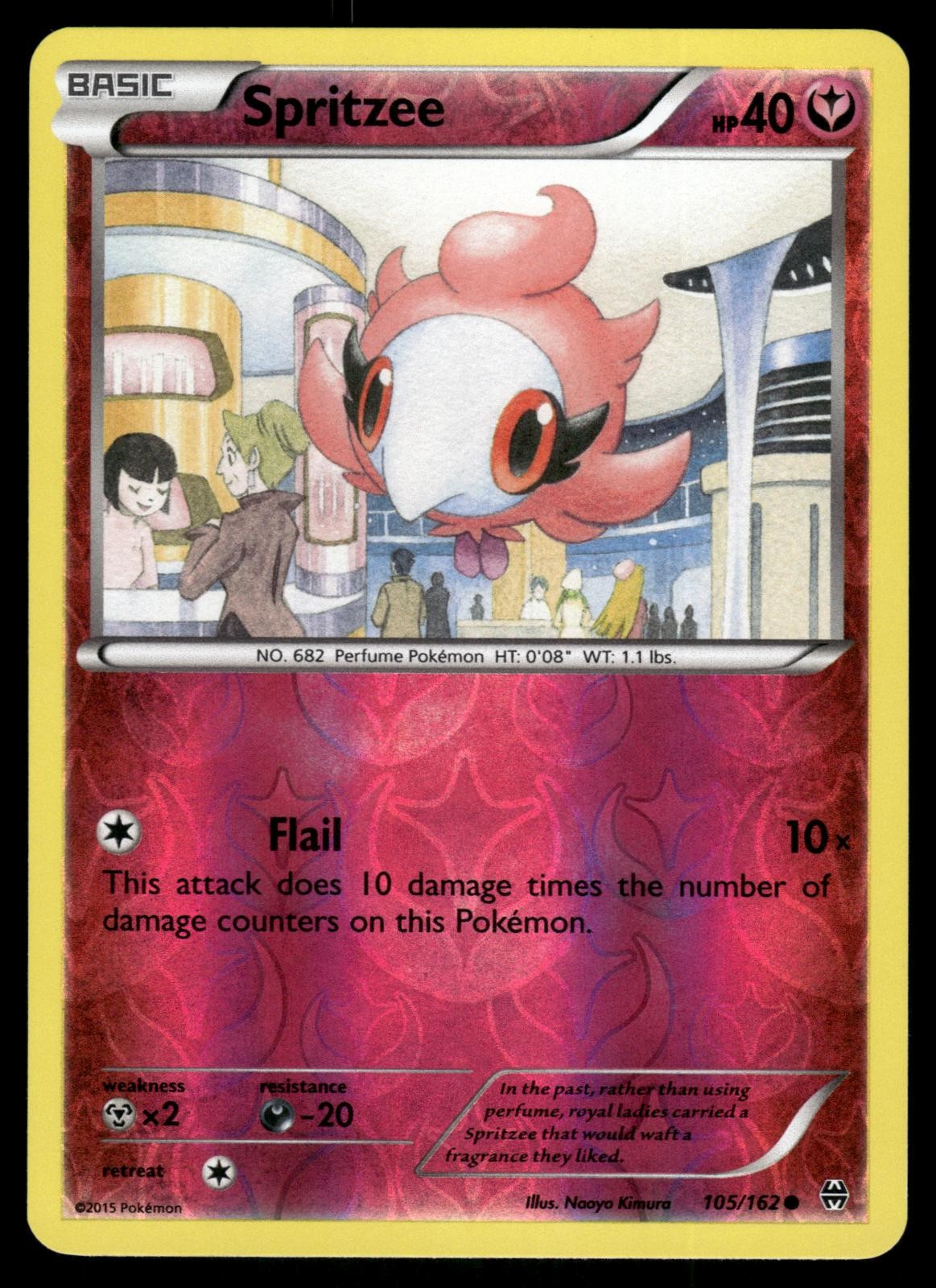 Spritzee 105/162 Common BREAKthrough Pokemon Reverse Holo Near Mint