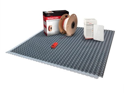 Nuheat Conductor Radiant Floor Heating Kit: Heat Membrane, Thermostat, Cable