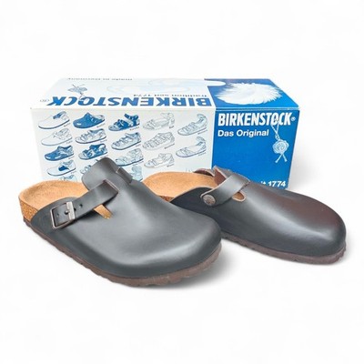 Birkenstock Boston Kids Youth Leather Chocolate Brown Slip On Clog Sandals NIB