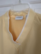 Liz Golf Women's Small Pullover Windbreaker Jacket V-neck Zipper Pockets Yellow