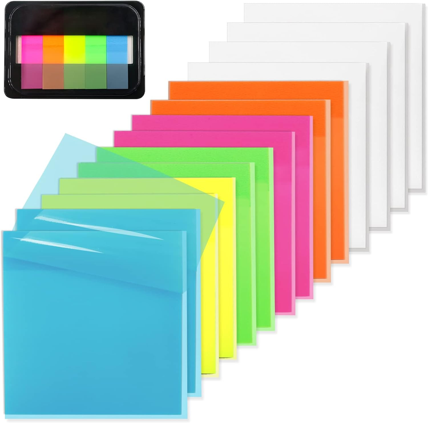800 Sheets Transparent Sticky Notes 3" x 3" Clear Translucent Memo Pads
