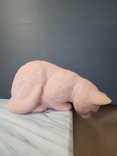 Vintage Terracotta Curious Cat Ceramic Peeking Shelf Sitter