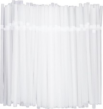 Bendable 8.5 Flexible Plastic Drinking Straws - 200 Pack for Smoothies Juices