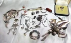 Lot Vtg Sterling Silver Jewelry Necklace Pins Earrings Napier Anson Signed 71g