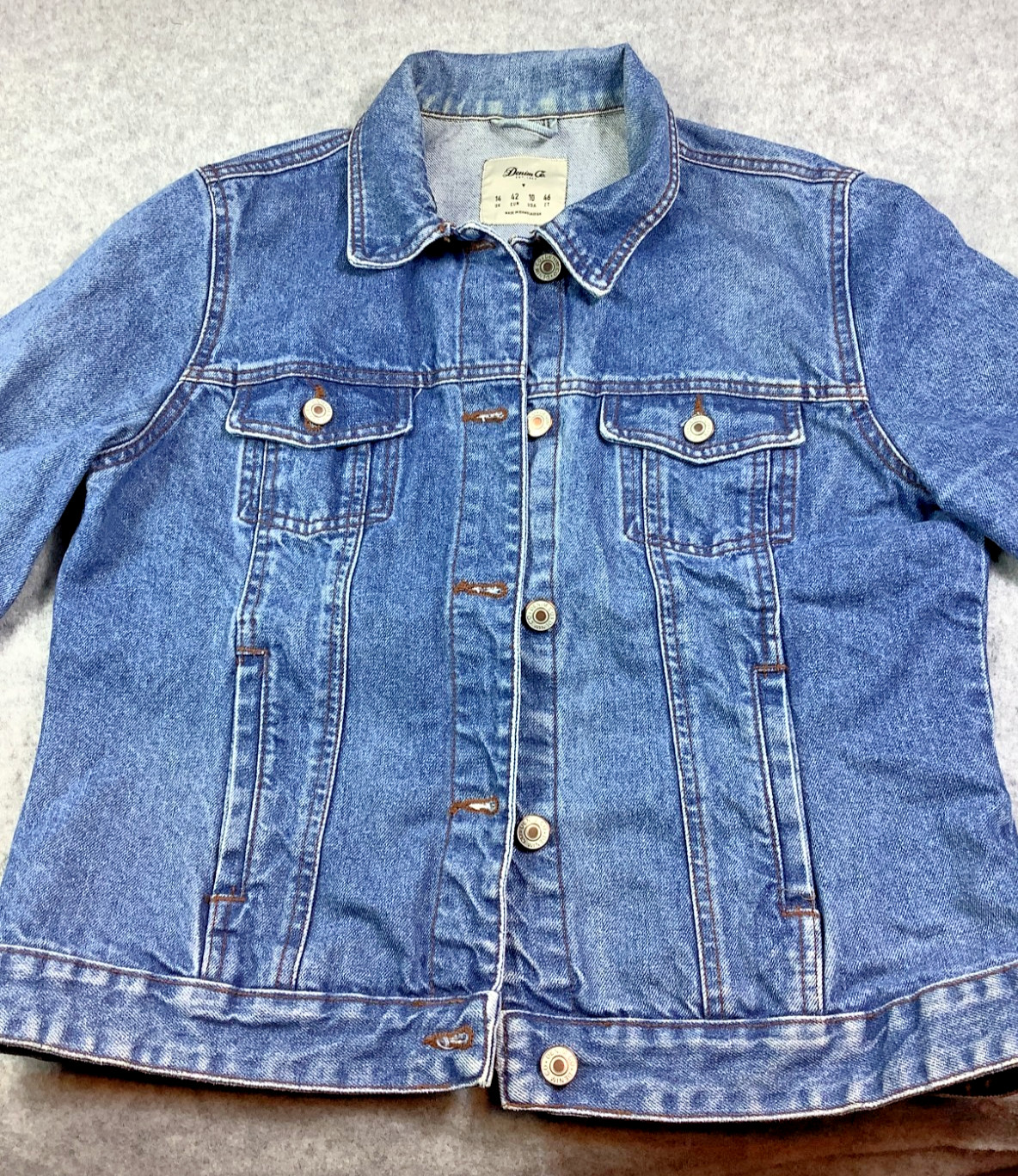 Women's Denim & Co. Classic Blue Denim Jacket, Size 14 Women's Clothing P8x image 5