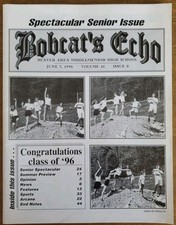 VINTAGE 1996 BEAVER AREA HS (PA) BOBCAT'S ECHO NEWSPAPER: SURVIVOR'S AMBER
