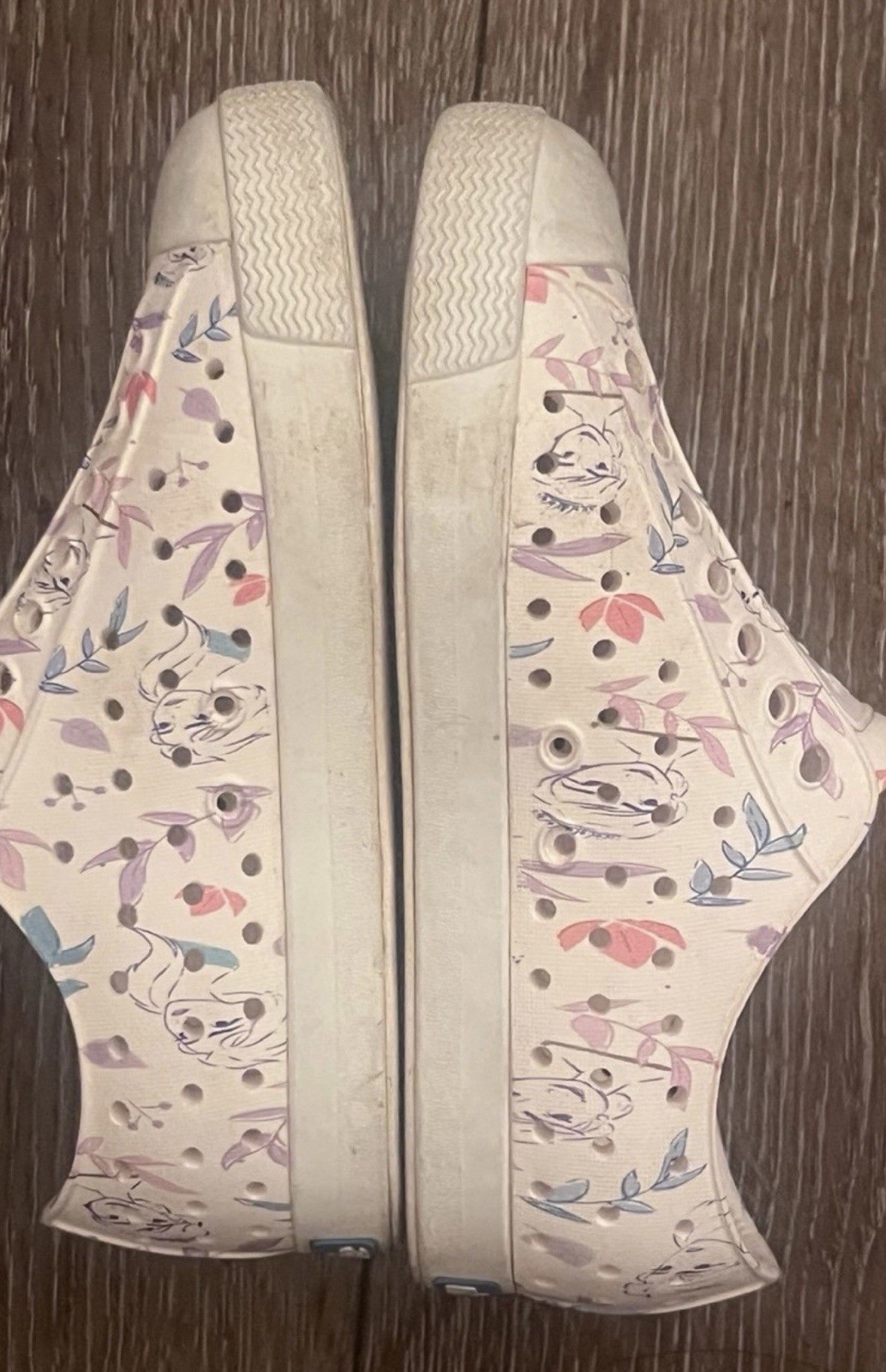Native Girls Slip-On Floral Waterproof Shoes Pink Marie Cat Disney Size 10
