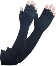 Long Arthritis Compression Gloves for Women Men, Copper Gloves for Joint Pain...