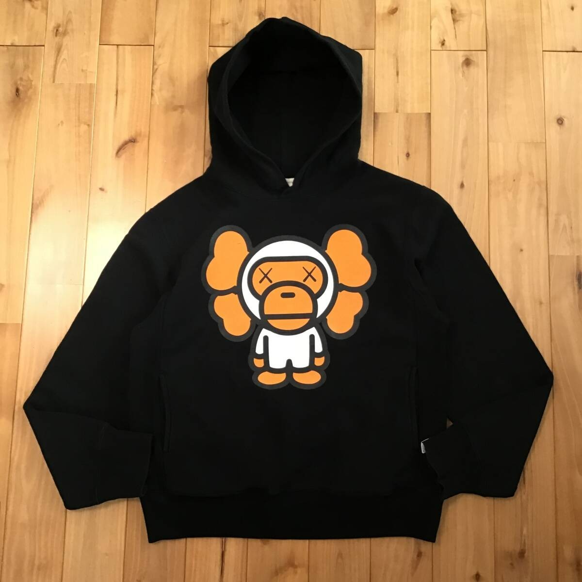 BAPE × KAWS MILO pullover hoodie a bathing ape NIGO Black Size XS
