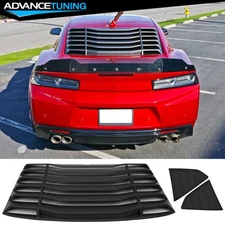 Fits 16-24 Chevy Camaro IKON Style Rear + Side Window Louver Sun Shade Cover 3PC