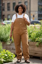 Carhartt Insulated Canvas Bib Overalls Women Brown DKB - Size 1X - 16W/18W