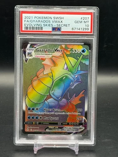 PSA 10 GEM MINT Gyarados VMAX Evolving Skies Full Art Holo 2021 Pokemon 207/203