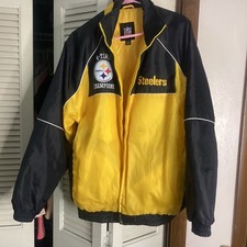 Pittsburgh Steelers 6 Time Champions Full Zip Quilted Jacket Coat Size LG