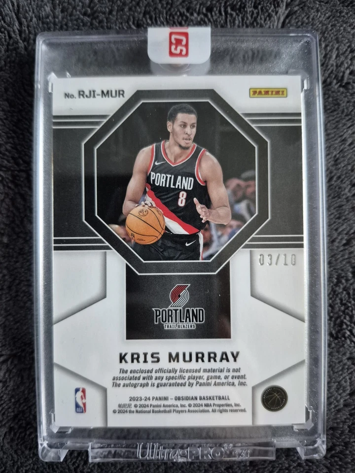 2023 Obsidian Kris Murray /10 Rookie Jersey Ink Electric Etch Molton Mojo Auto - Image 2 of 2