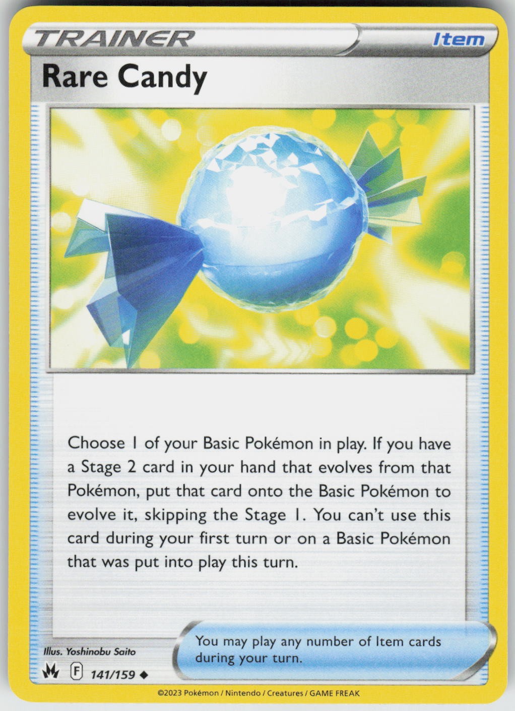 Rare Candy 141/159 Uncommon Crown Zenith Pokemon Lightly Played
