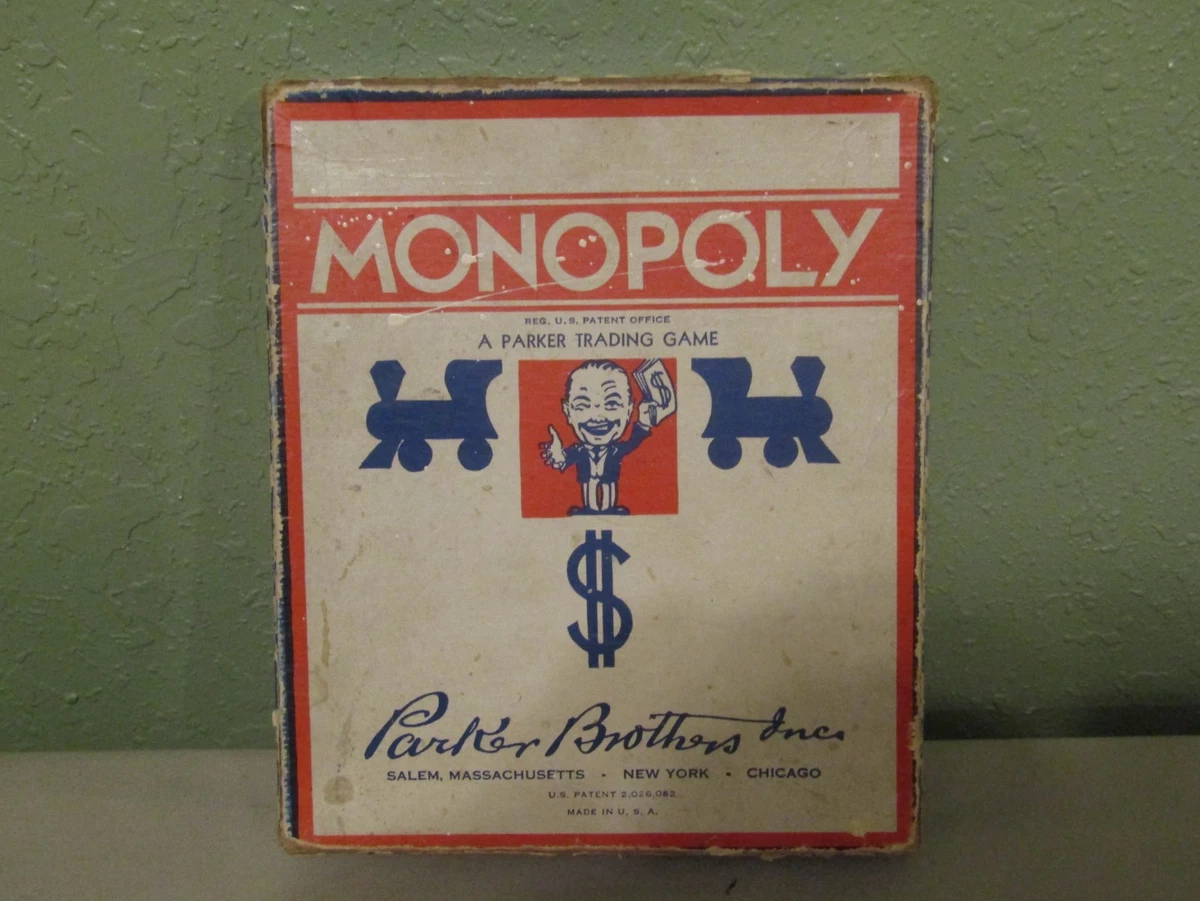 Parker Brothers Monopoly 1936 Year Vintage Manufacture Board