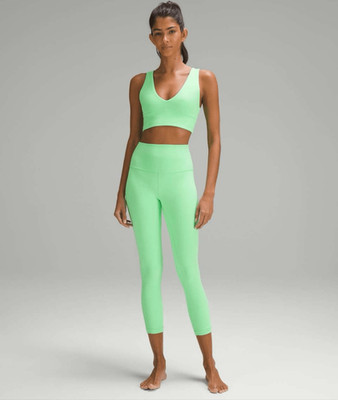 Lululemon Align Leggings 23'' High Rise V neck Bra Set Pistachio Green Sz 6 Yoga