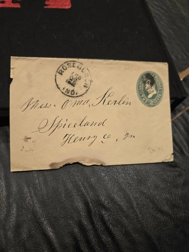 1800s Rare Roseburgh DPO 1854-02 Indiana Cover Grant County To Spiceland