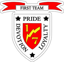 US Marine Corps Badge Sticker 1st Battalion 7th Marines First Team